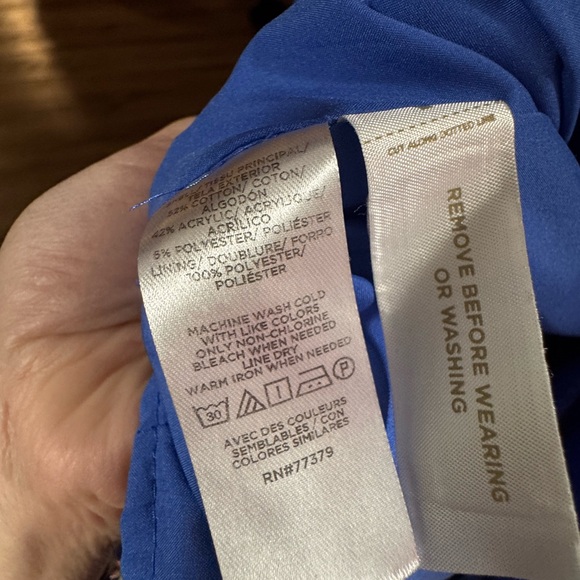 Ann Taylor Royal Blue Textured Midi Dress - Picture 4 of 4